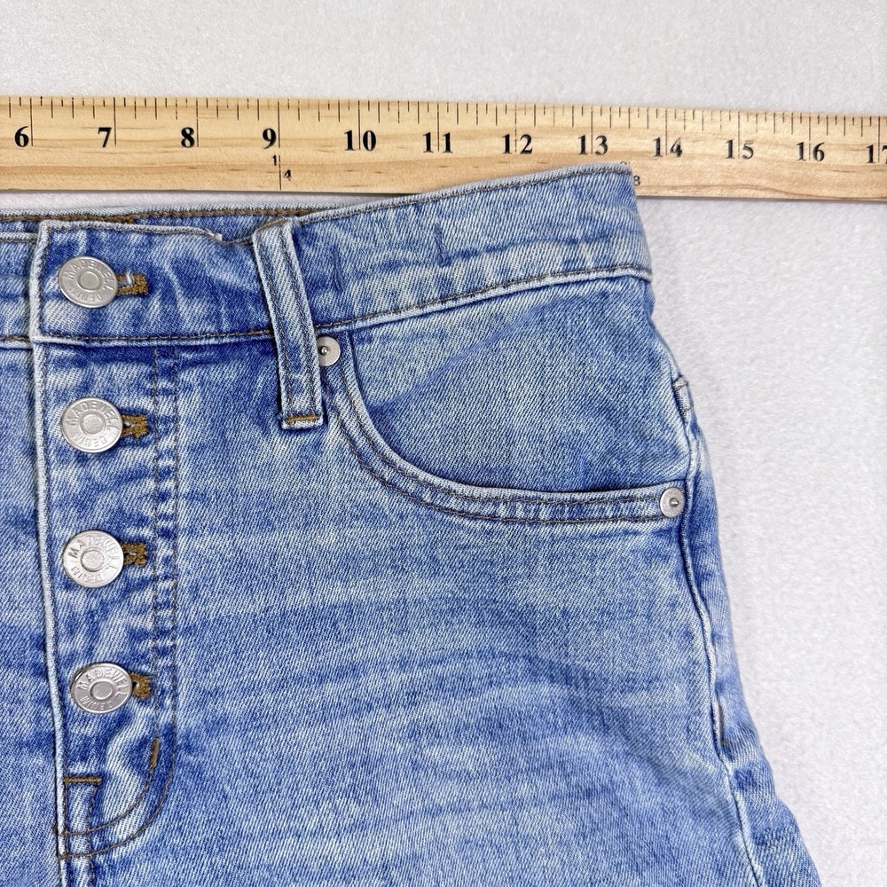 Madewell Jeans Womens 26 Wide Leg Crop Exposed Button Fly Raw Hem Stretch Denim - Picture 10 of 13